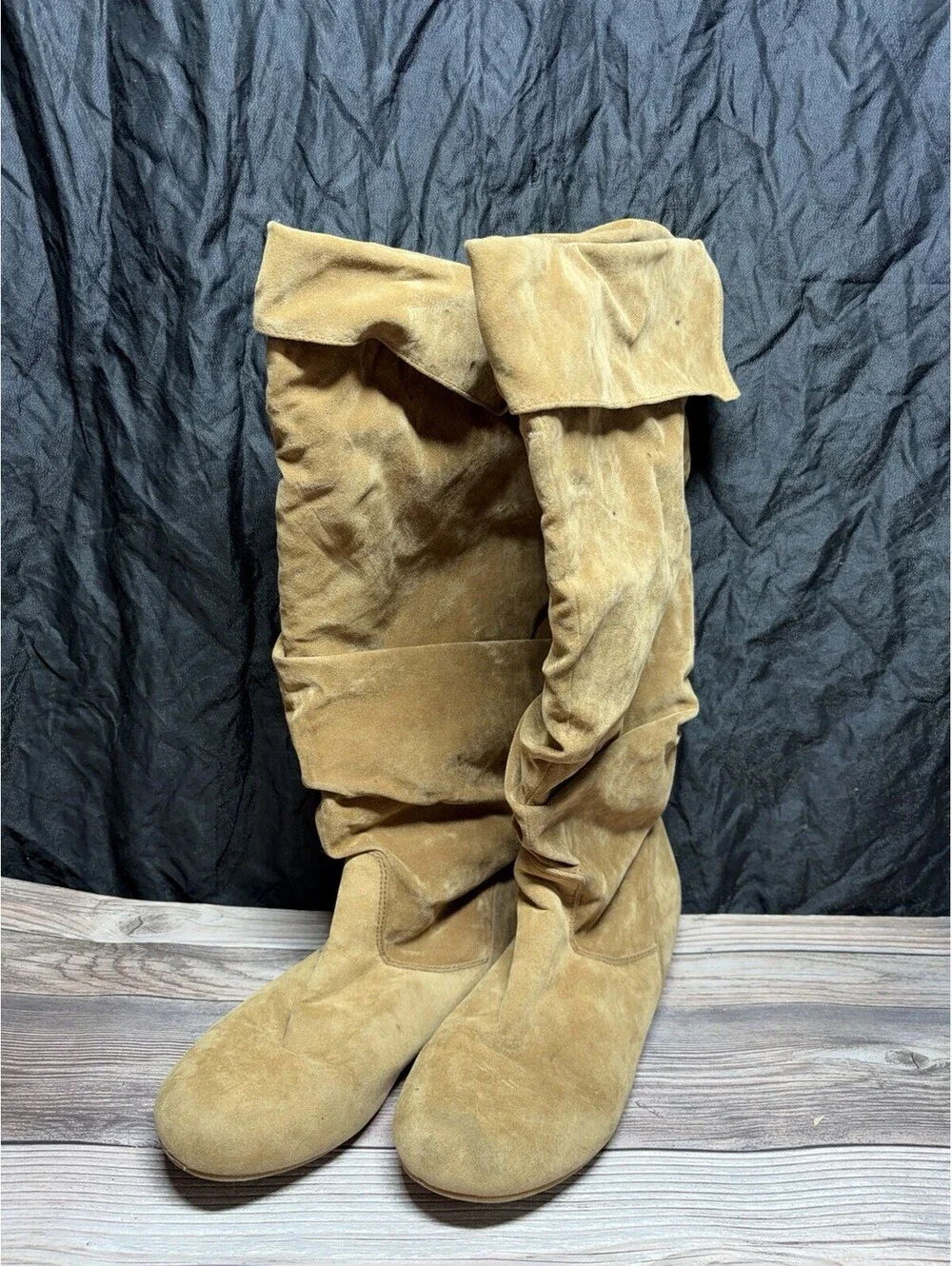 Women's Tan Suede Slouch Boots Size 7.5